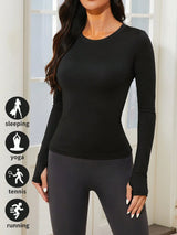 Atrex Women's Round Neck Long Sleeve Top