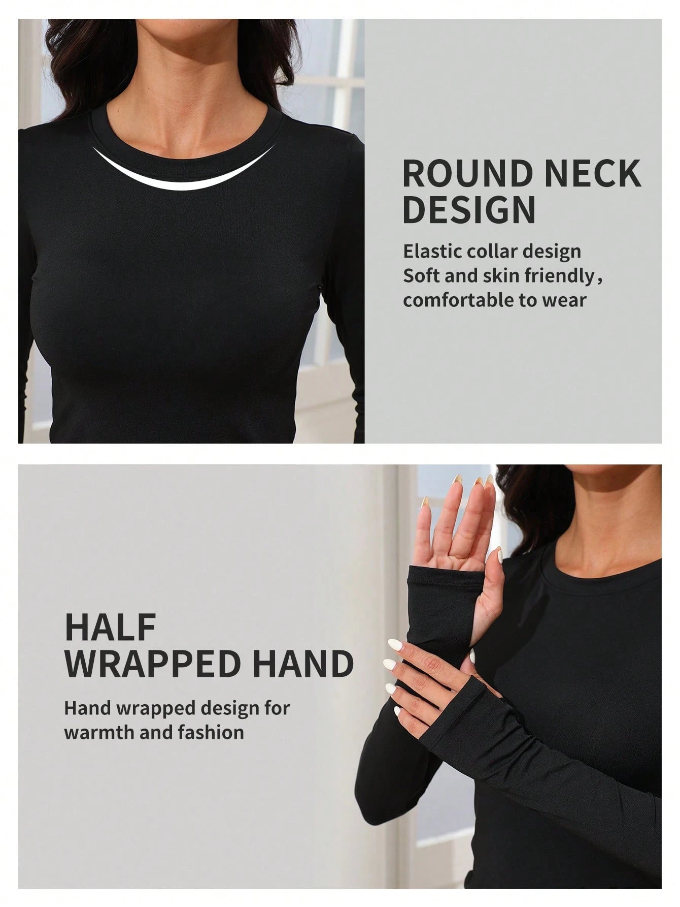 Atrex Women's Round Neck Long Sleeve Top