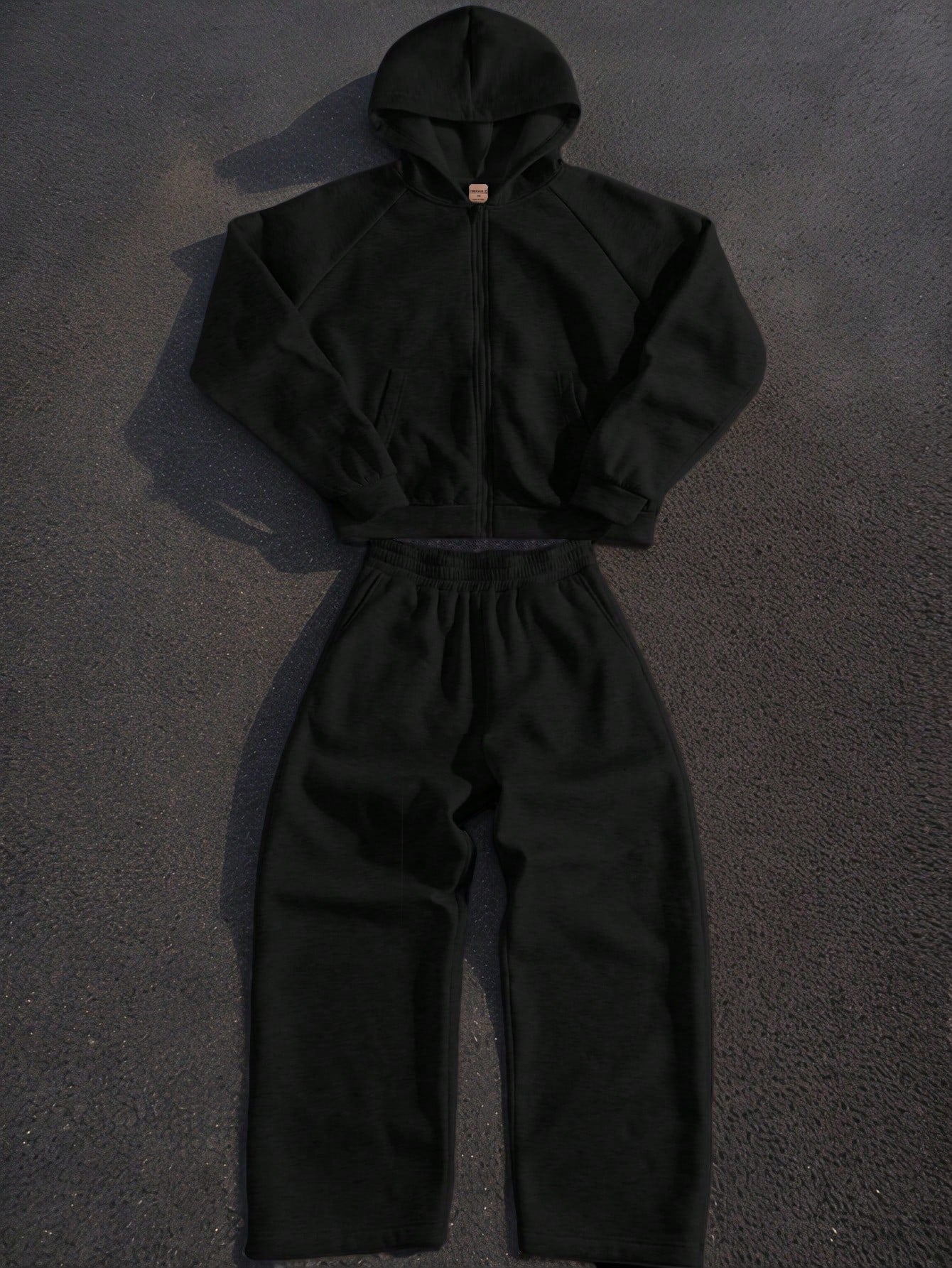 Forever 21 Men Oversized Boxy Zip-Up Hoodies & Sweatpants Two-Piece Set, Fall Clothes